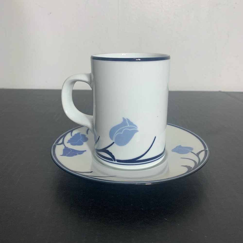 Dansk Tivoli Belle Fleurs Blue and White Mug and saucer